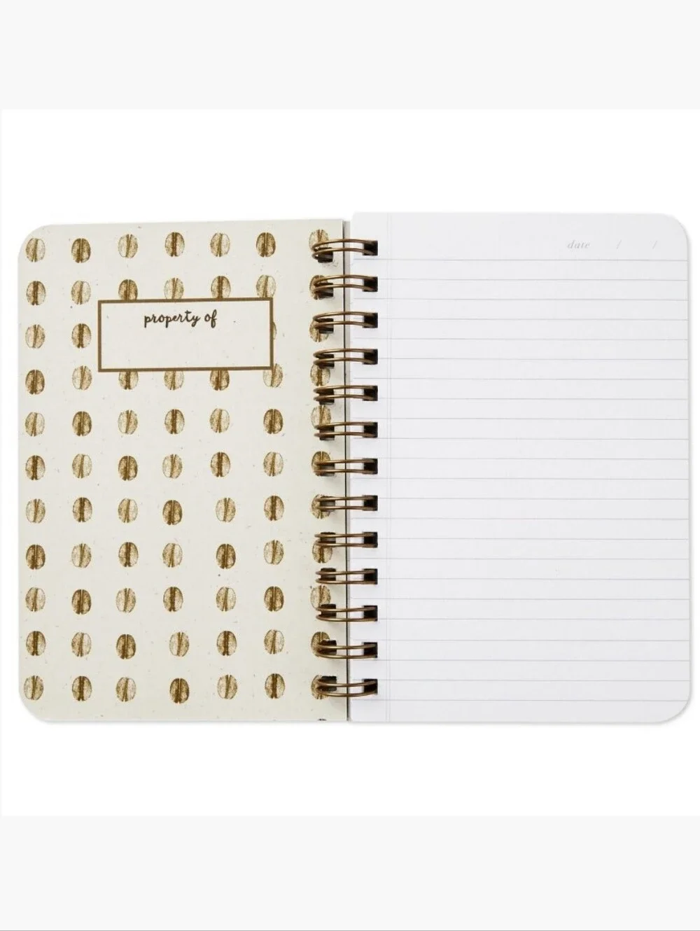 Hallmark Coral Spiral Notebook with Coffee Cup Graphic New